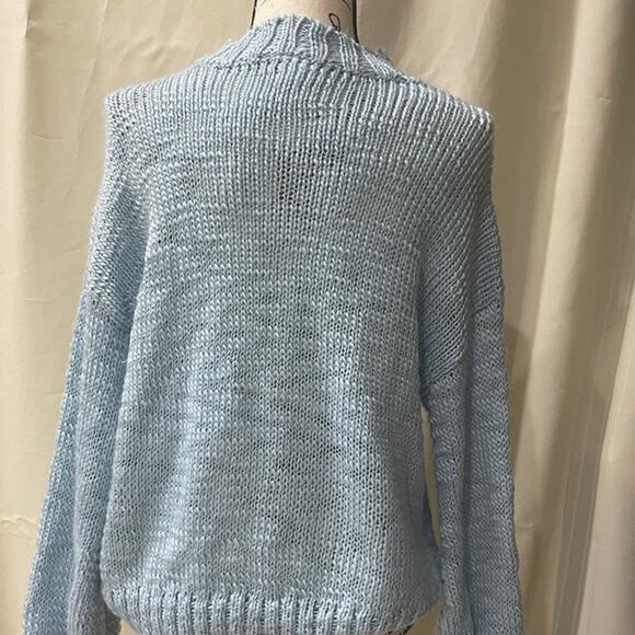MAKE & MODEL SWEATER SOFT KNITTED WINTER BABY LLAMA RARE Sz L  BABY BLUE KAWAII - Picture 11 of 12